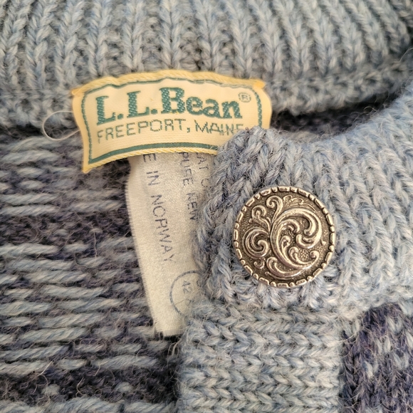 Vintage LL Bean 100% Wool Sweater Size 42/XL Made In Norway - Picture 13 of 16